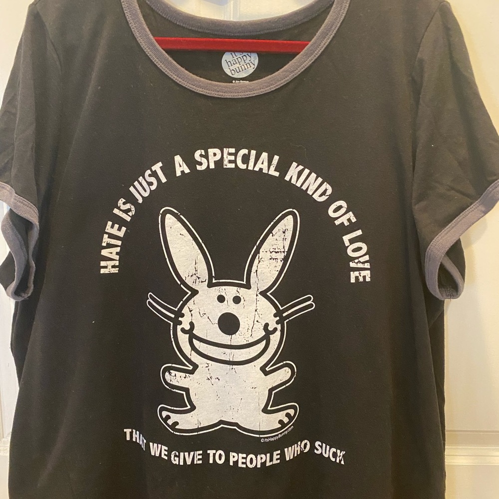 3x Torrid T-shirt cotton. Happy Bunny. Great condition. Never dried in dryer.